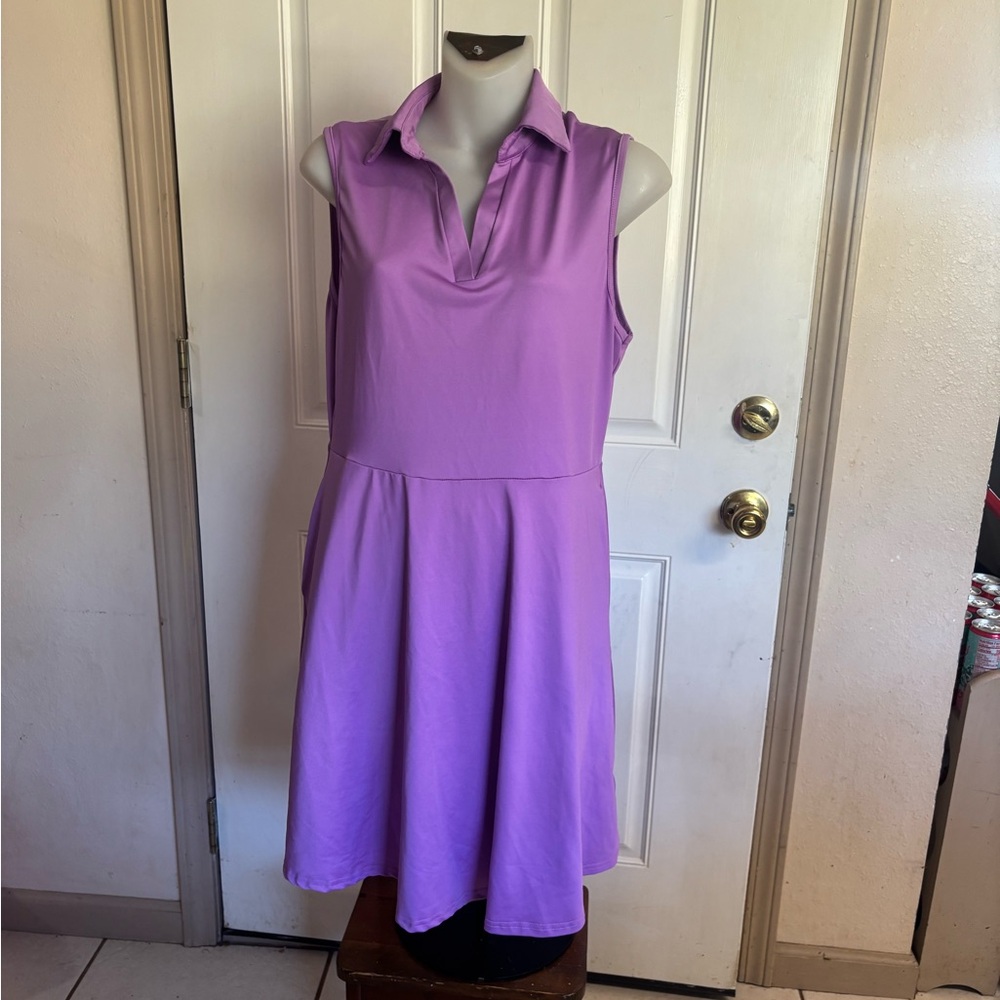 Large FKEEP (Amazon) lavender Golf Tennis  V-Neck Dress/Short Set.  In EUC!